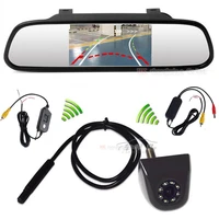 2018 wireless hd car 4 3 tft monitor display intelligent dynamic trajectory tracks parktronic ccd reverse backup cam 8 led