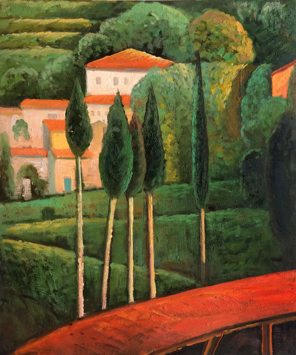 Картина маслом ручной работы 100% пейзаж Южная Франция от Amedeo Modigliani современный