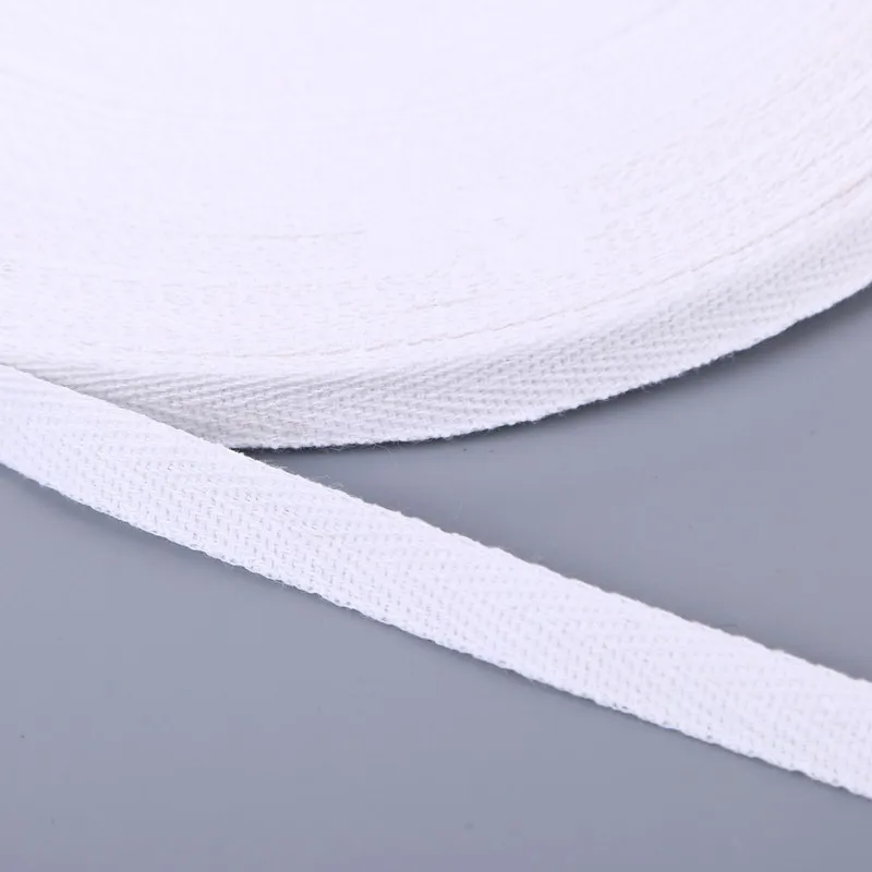 Ribbon 1cm 2cm Multi Color Herringbone Tape Ribbons 10mm Woven Cotton Sewing Overlock Cloth Strap Belt DIY Accessories 50Yards
