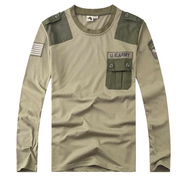 Мужская футболка в стиле милитари LISSA ALICES летняя хлопковая тактическая с длинным