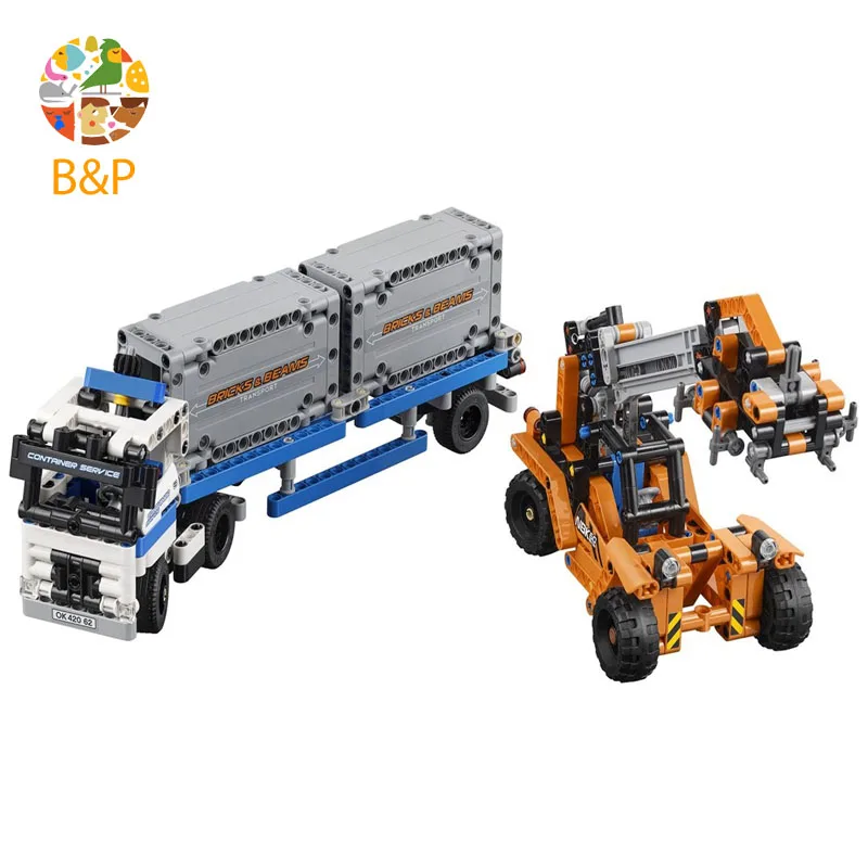 42062 631Pcs Technic серия контейнеровозов и грузчиков строительные блоки кирпичи