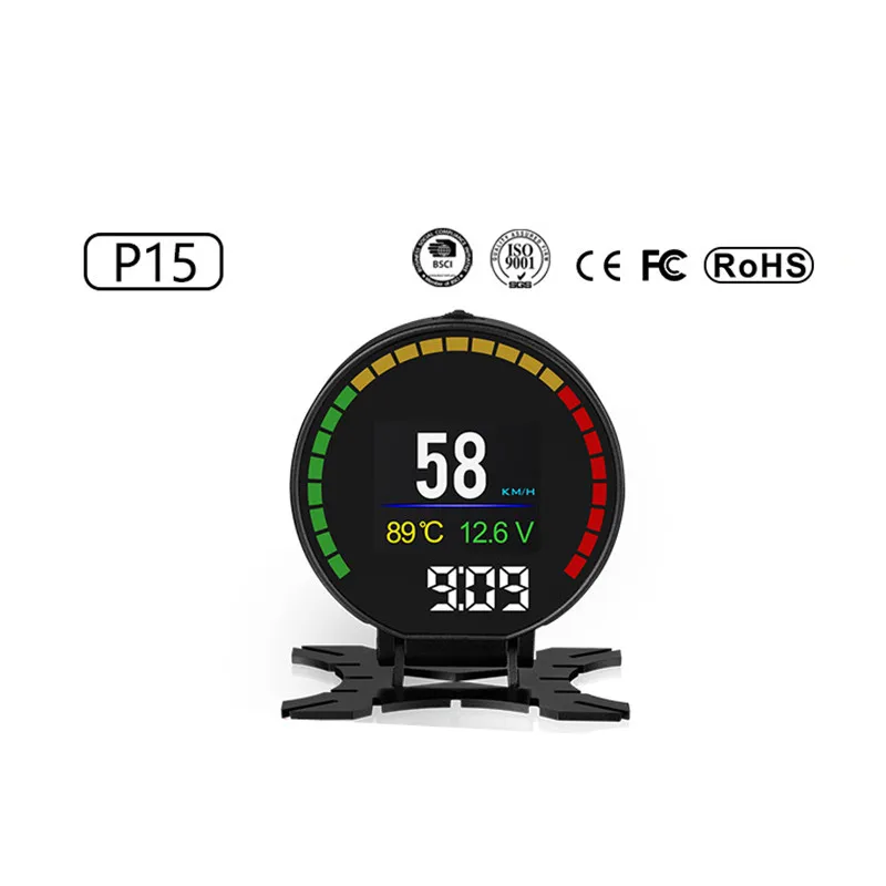 P15 HD TFT OBD Цифровой скорость Hud Дисплей скорость метр OBD2 турбо Boost давление метр сигнализации Масла температура воды датчик код считыватель