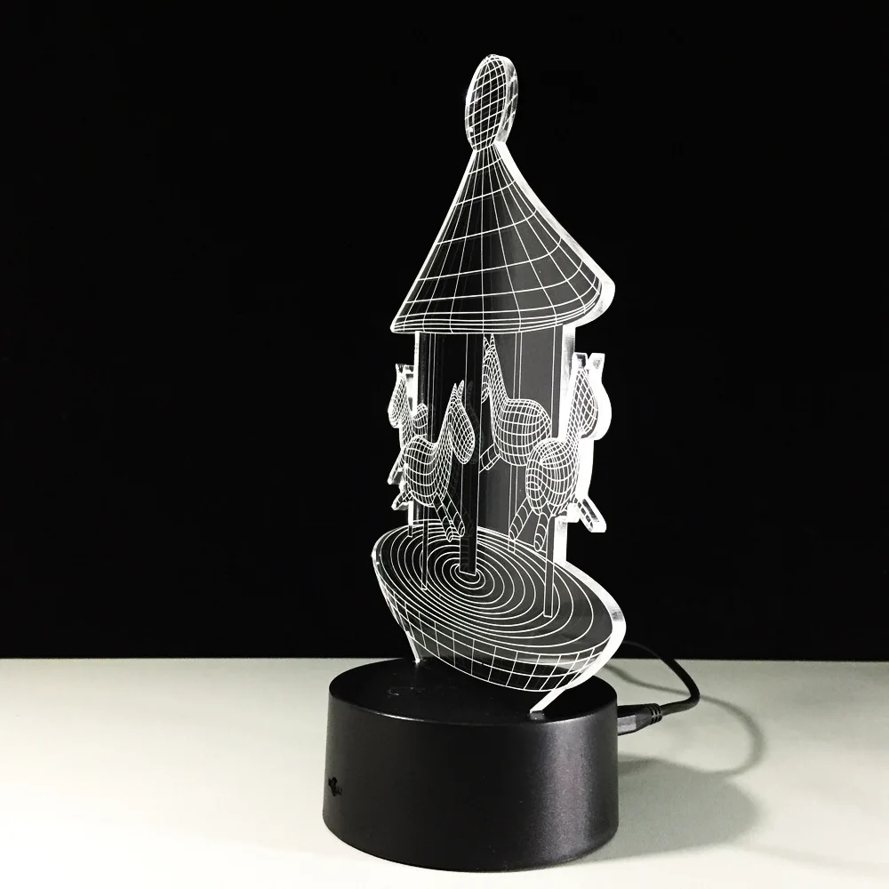 Новинка товары мультяшная Милая лошадь usb 3d настольная лампа напрямую USB