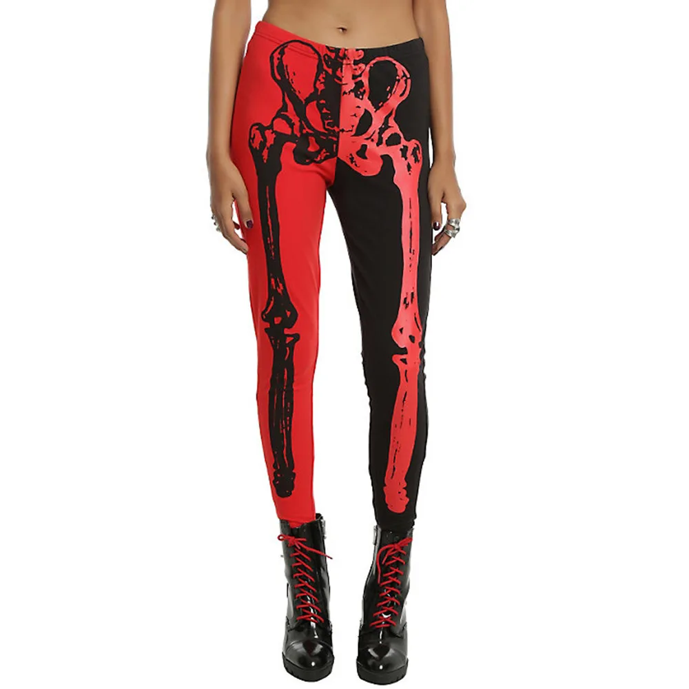 Halloween Elastic Slim Yoga Pants Skeleton Printed Fitness and Body-building Sport Leggings Women Skinny Harley Quinn |