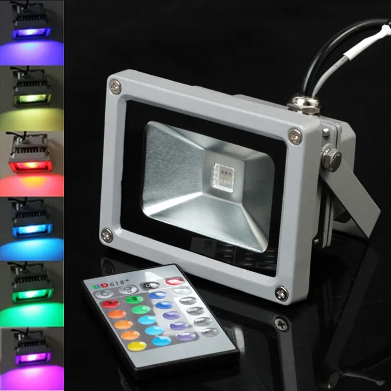 RGB 10 Вт 20 30 светодиодный прожектор освещение для улицы отражатель