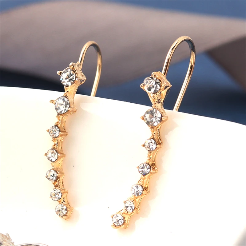New Brincos elegant Bijoux mujer Boucle D'oreille Ear Cuff Big Dipper Crystal Stud Earrings For Women Wedding Jewelry Girl Gift |