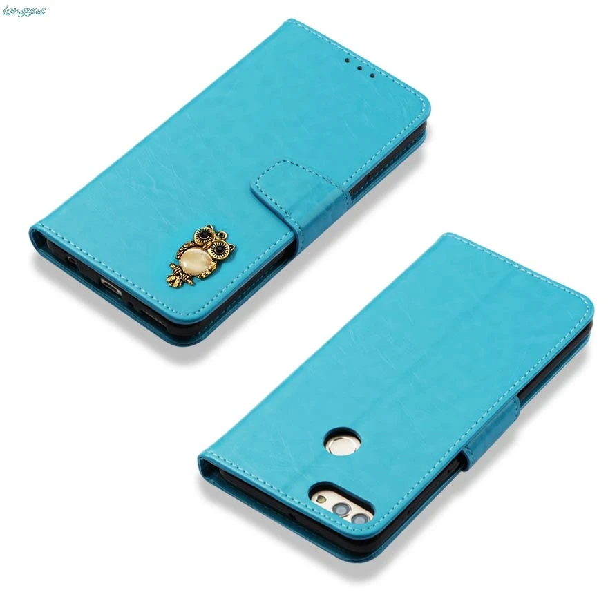 Flip Leather Case For Fundas Huawei Y9 2018 Cover sFor coque Enjoy 8 Plus 3D Owl Icon Wallet Stand Phone Cases | Мобильные телефоны