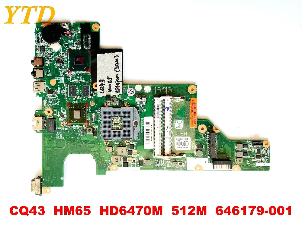 Оригинальная материнская плата для ноутбука HP CQ43 HM65 HD6470M 512M 646179 001 протестирована