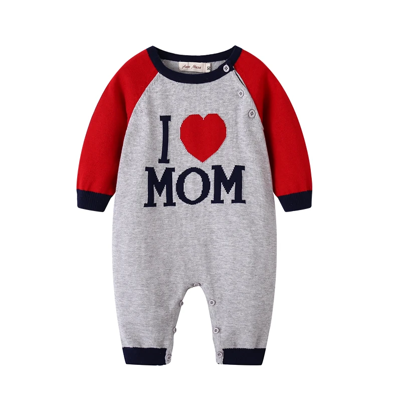 Трикотажная одежда для малышей комбинезон с надписью I Love Mom &amp Dad из 100% хлопка |