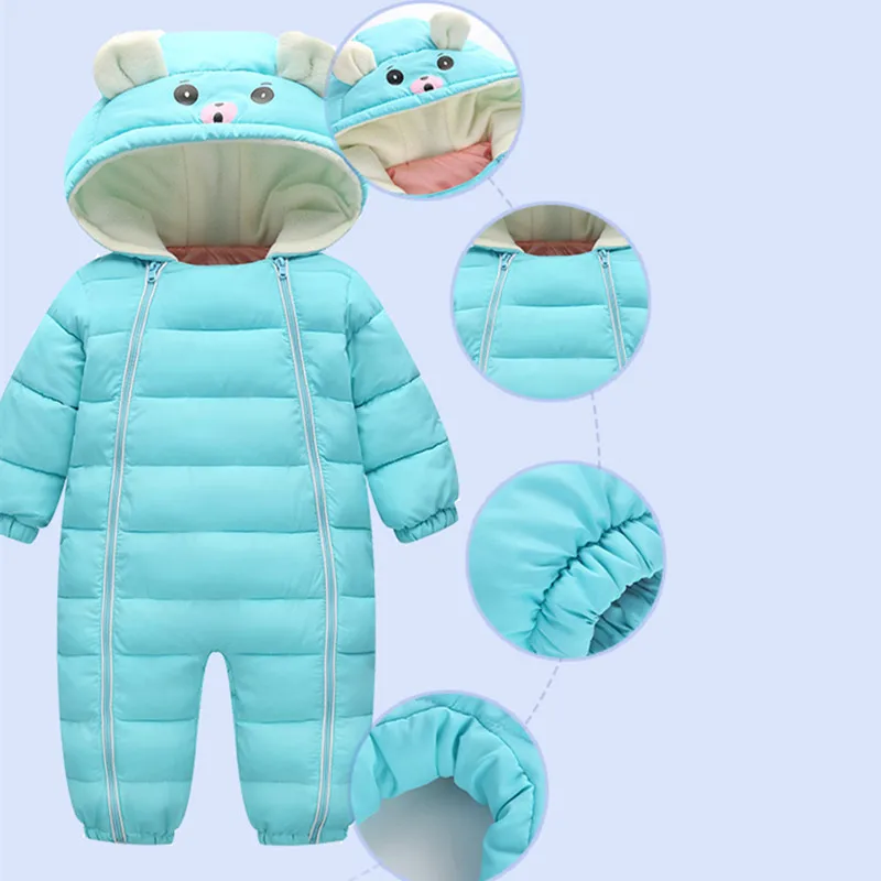 2018 spring Winter Baby Newborn snowsuit Snow Wear Coats Boy Warm Romper down Cotton Girl clothes Bodysuit | Детская одежда и