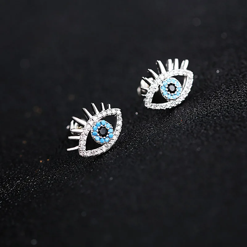 

SIPENGJEL Tiny Trendy Cubic Zirconia Gold Color Eye Stud Earrings Korean Style Cute Earrings For Women Fashion Jewelry
