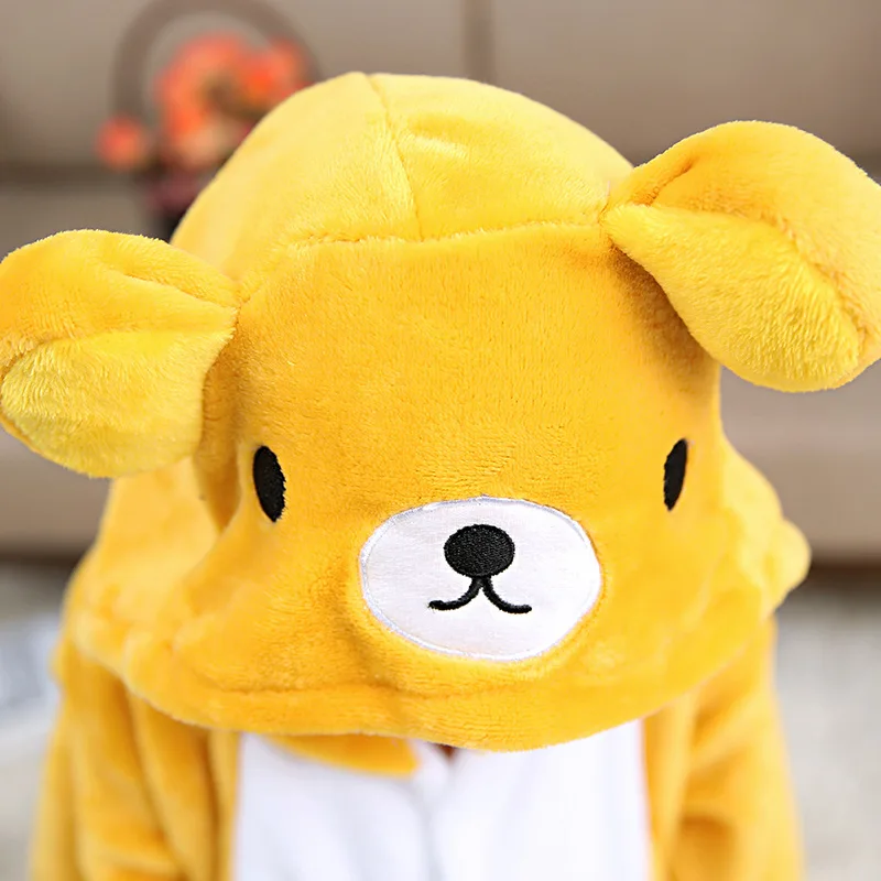 

Kids Cute Cartoon Bear Pajamas For Girls Boys Hooded Animal Cosplay Onesie Children Flannel Sleepwear Winter Pyjamas Christmas