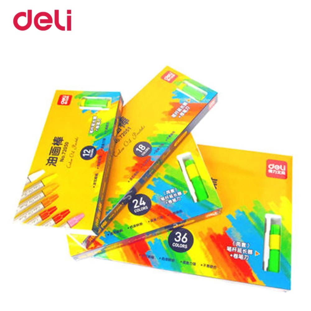 non-toxic 12/18/24/36 colors pastel chalk wax crayons drawing painting school art supplies with sharpener WJ-B G64 |