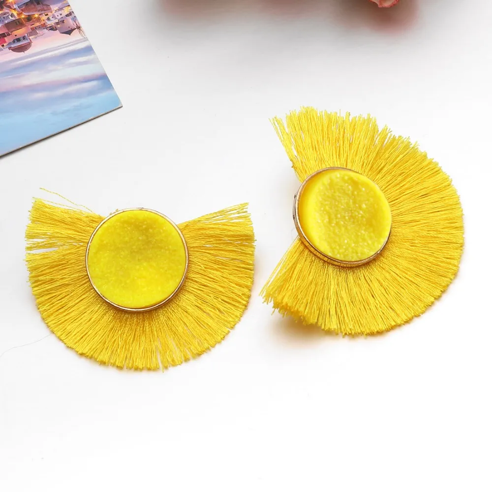 Fashion Tassel Earrings for Women Big Fringe Earings Jewelry Female Summer Style Ethnic Hanging Stud | Украшения и аксессуары