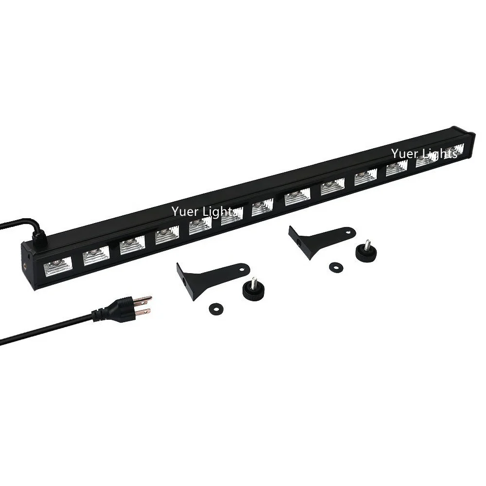 구매 UV LED 바 블랙 조명 12x3w 벽 워시 조명 할로윈 글로우 파티 호텔 클럽 DJ 무대 블랙라이트 기숙사 파티 블랙 컬러