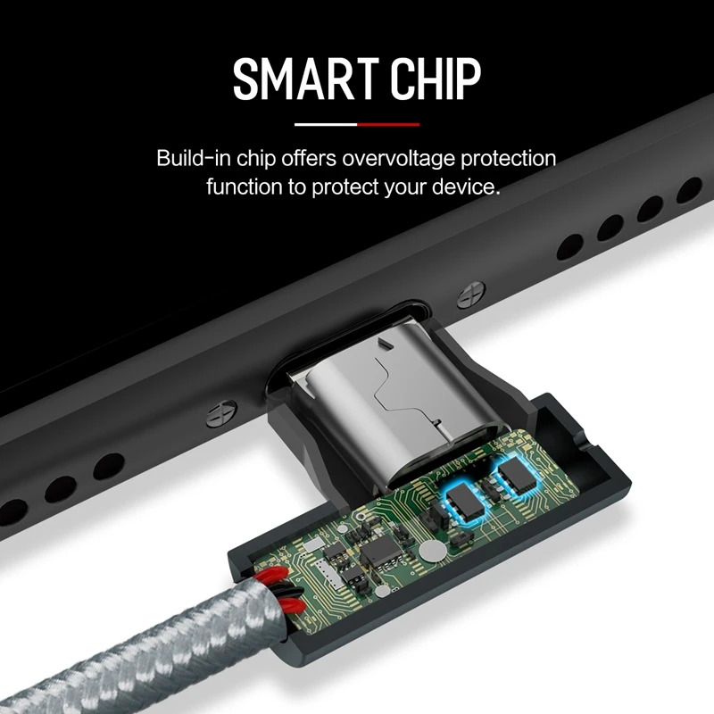 ROCK Double L гибкий металлический usb-кабель для зарядки iPhone X 8 7 6 plus 2.1A зарядное