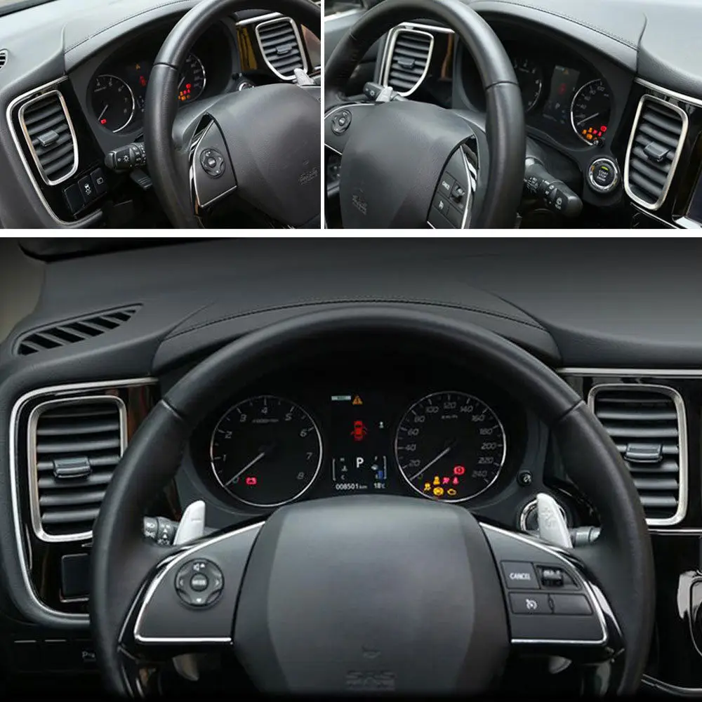 

BBQ@FUKA 2 PCS New Car Interior Dashboard Air Vent Outlet Cover Trim ABS Plastic For Mitsubishi Outlander 2013 2014 2015 2016