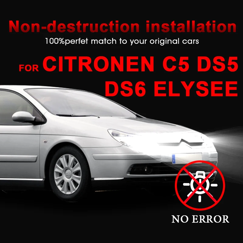 Автомобильные светодиодные лампы CARLitek для Citroen C5 DS5 DS6 Elysee Mini H7 6000K 12 В Canbus со