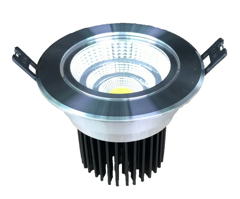 10 Вт 12 15 18 20 25 LED COB затемненные потолочные светильники CRI 85 Гладкий Серебристый