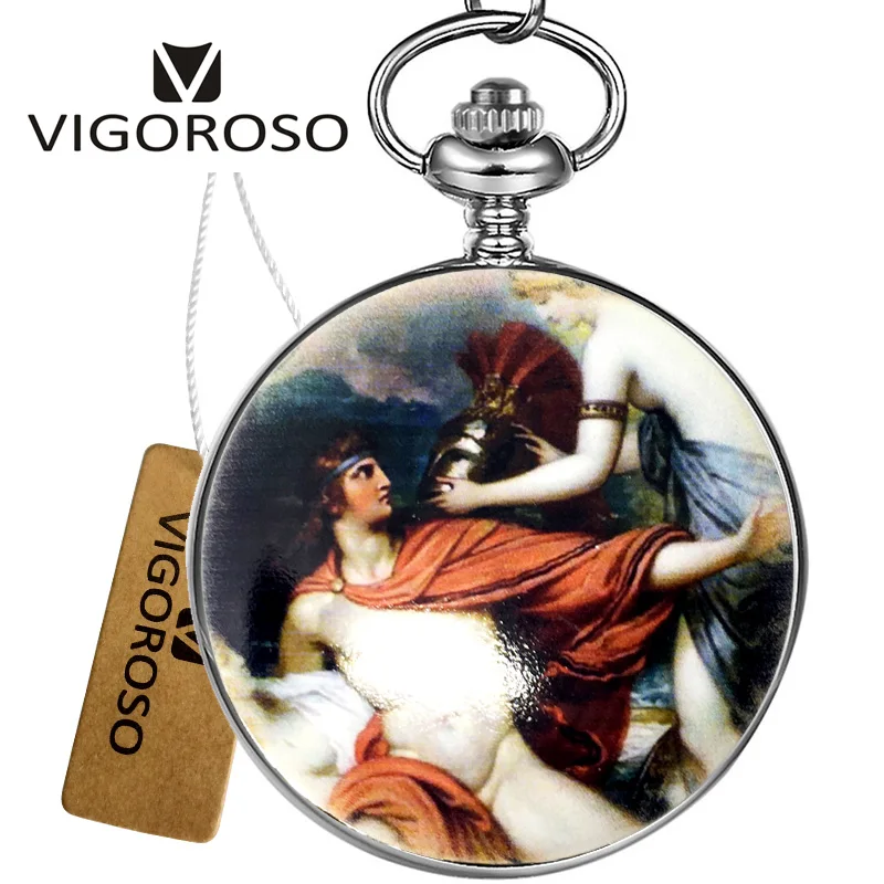 Часы с эмалью VIGOROSO модные уникальные механические карманные часы из нержавеющей