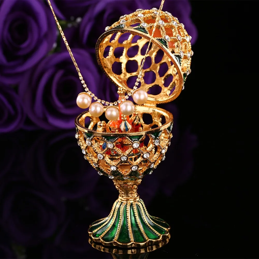 QIFU роскошный Русский стиль qifu faberge яйцо ремесло украшения миниатюры ремесло