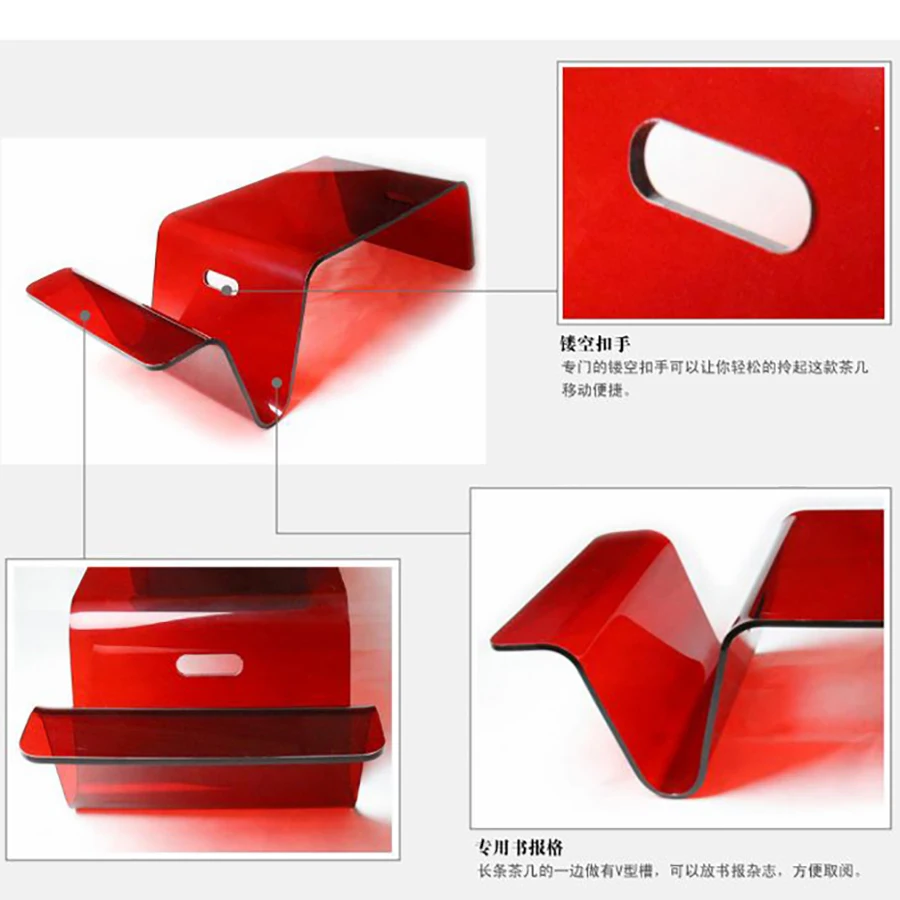Прозрачный красный акриловый поднос для ноутбука Lucite подносы завтрака|Лотки