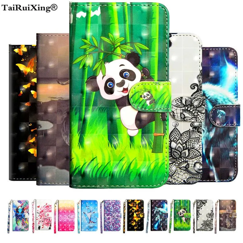 Роскошный кожаный флип-чехол с 3D рисунком панды для Samsung Galaxy S8 + S9 Plus A6 A8 2018 Xcover 4 G390F