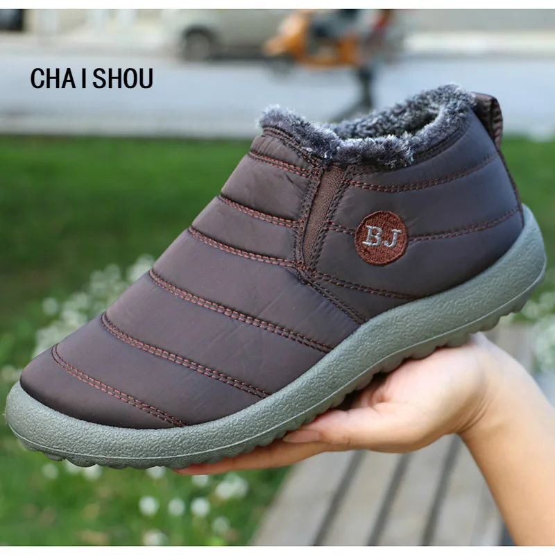 CHAISHOU/женская зимняя обувь однотонные зимние ботинки теплые водонепроницаемые