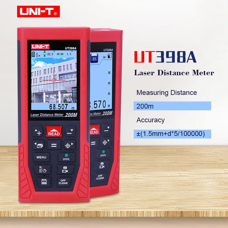 

UNI-T UT398A Laser Distance Meter 200M rangefinders Lofting Test Levelling Instrument UDISK 16GB & JPEG storage