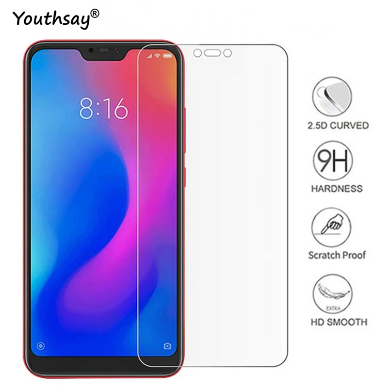 Protector de pantalla de cristal templado para Xiaomi Mi A2 Lite, pel&iacute;cula 9H para Redmi 6 Pro, 2 uds.-0