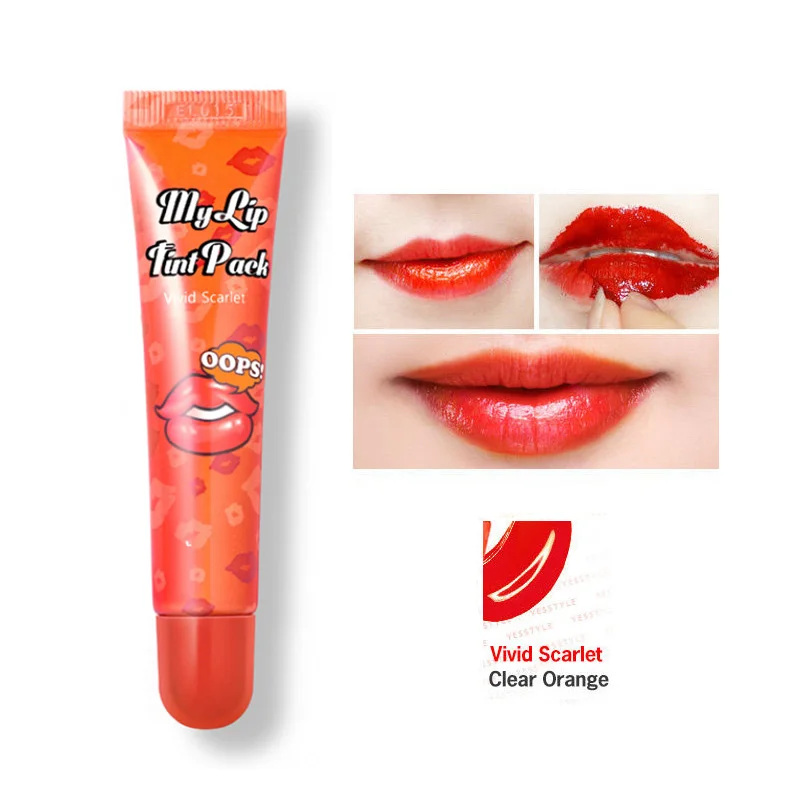 Vivid Scarlet Отшелушивающий тинт для губ, легкий стойкий блеск для губ, маска, сделай сам, волшебный бальзам, косметический гель, водостойкий макияж, тату, помада для женщин - Цвет: Vivid Scarlet