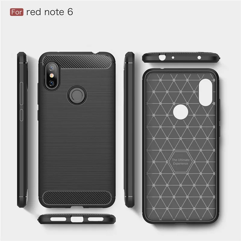 Чехол для телефона из углеродного волокна Xiaomi Redmi Note 6 Pro чехол мягкого ТПУ задняя