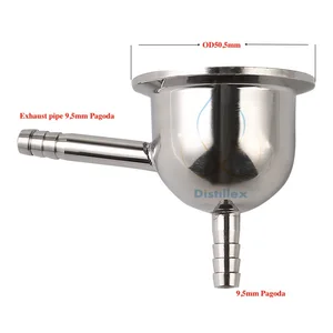 Трехзажимный редуктор OD50 1,5 дюйма, 5 мм x пагода 9,5 мм и выхлопная труба. Санитарная сталь 304