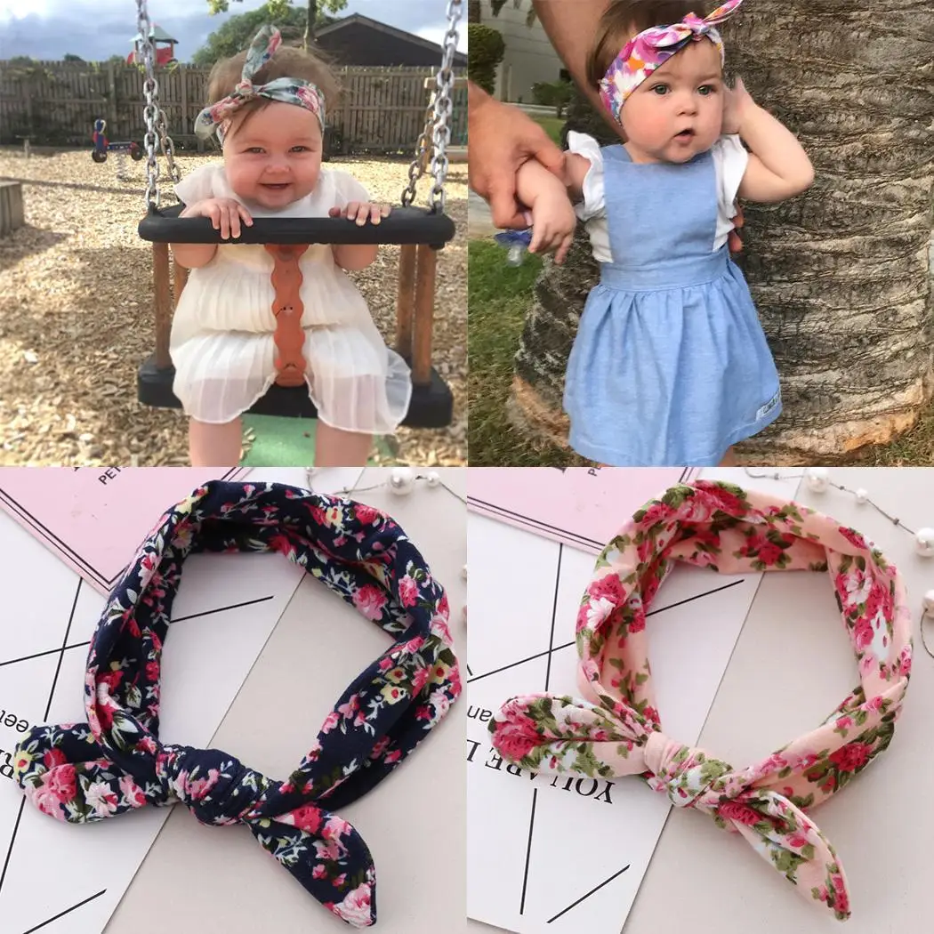 None Hair Style Band Children Kids Bowknot Bohemia Wrap Floral Headband Print Knot | Детская одежда и обувь