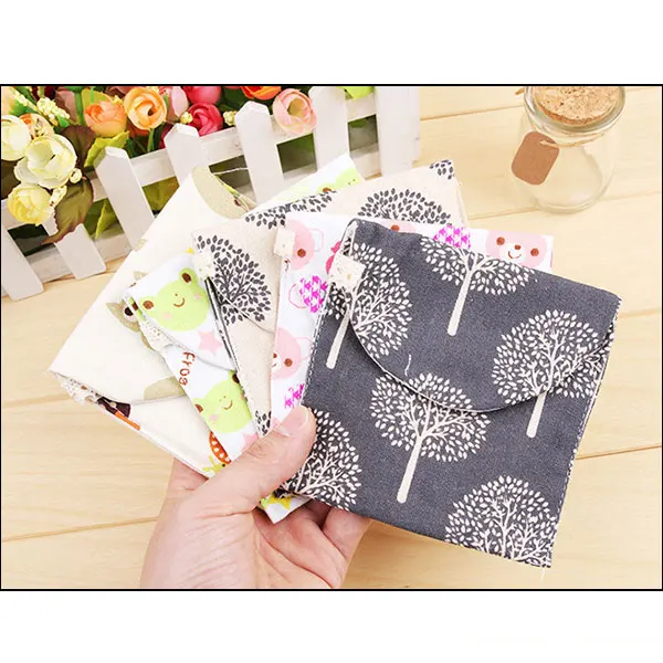 New Lovely Charming Nice Brief Cotton Cartoon Sanitary Napkin Bags Towel Storage Traveling Travel Bag hopping W | Багаж и сумки