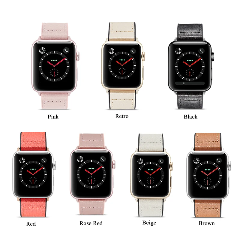 Часы с кожаным ремешком ремешок для iwatch 4 44 мм 40 Apple Watch версии версия 1 2 3 42 38 часы