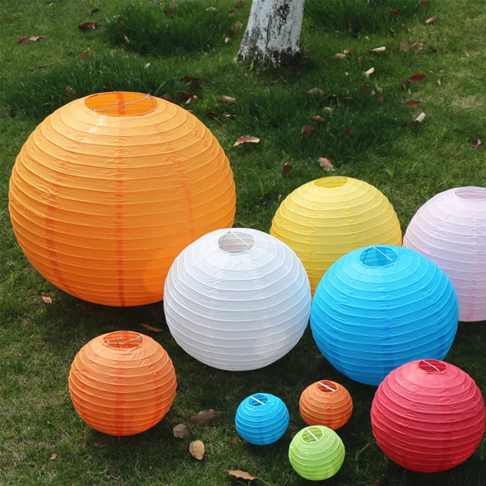 10 шт./компл. китайские фонарики бумажные украшения для вечеринок 4/6/8/10/12 дюйма