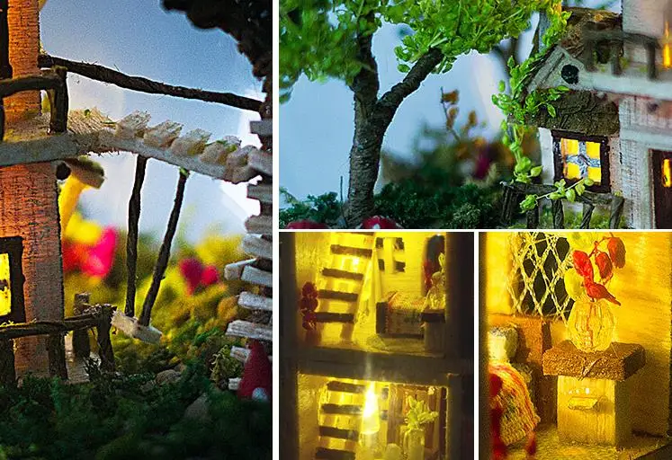Кукольный дом мебель Diy Миниатюрный пылезащитный чехол 3D деревянный дом Miniaturas Revelations Кукольный дом Каса театр Каса комната коробка