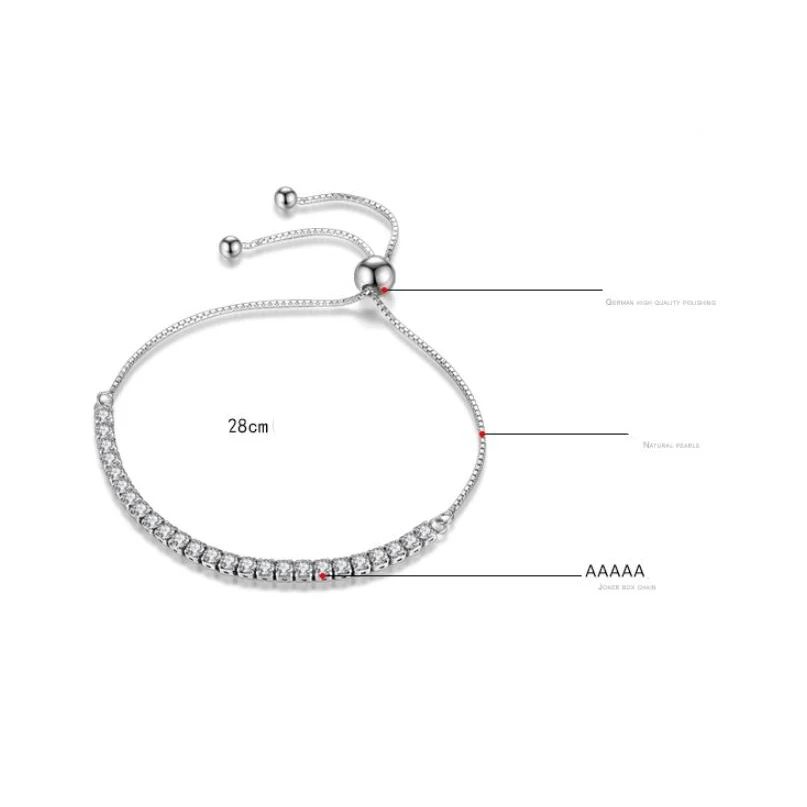 

Elegant Tennis Zircon Luxury Austrian Crystal Bracele For women Ladies Version First Ornaments Beads Hand Jewelry
