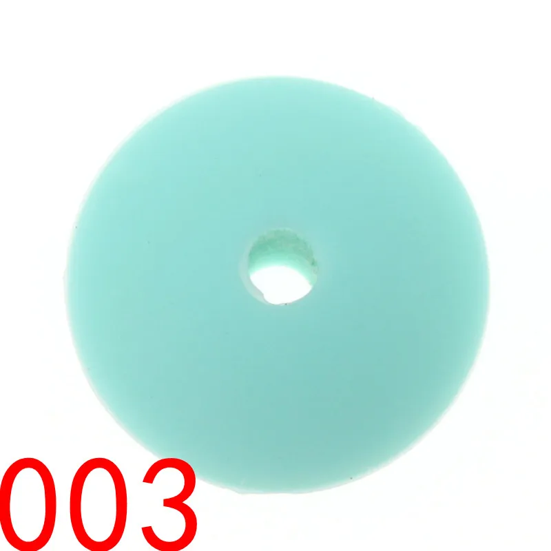 by020003Turquoise 50 шт. Lentil Силиконовые Прорезыватели для зубов фиксатор бусин, бусины из пищевых силиконовые счеты жевательные бусины Прорезыватель игрушка Bpa бесплатные бусины 12*6 мм - Цвет: by020003Turquoise