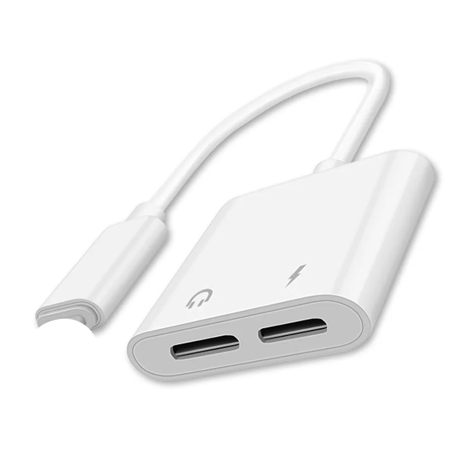 Adaptador для iPhone X 7 Plus наушники адаптер Lightning сплиттер зарядный кабель IOS 12 2 адаптера