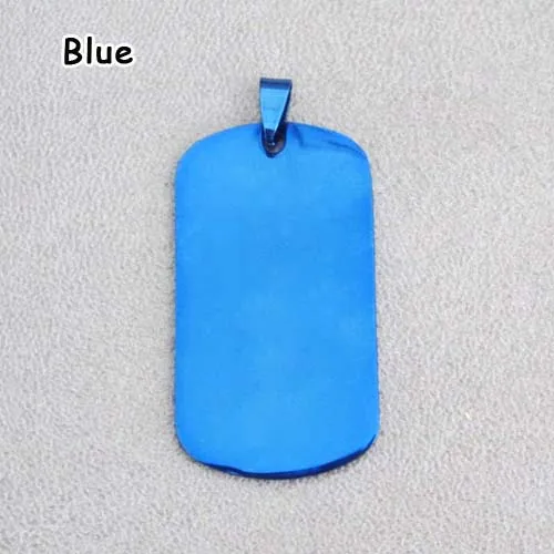 Blue 100 шт/Партия Красочные армейские Тэги из нержавеющей стали военные бирки для домашних животных подходят для лазерной гравировки - Цвет: Blue