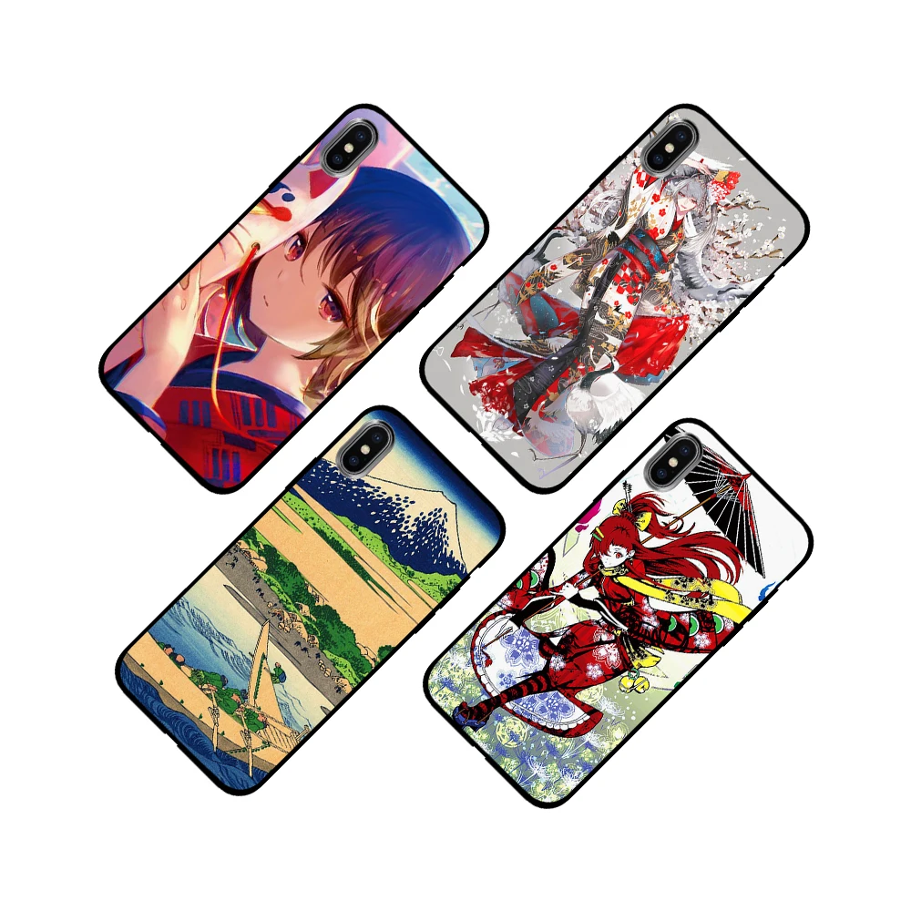 Японские кимоно Аниме Девушка Мягкий ТПУ чехол для Apple iPhone 6 6S 7 8 Plus 5 5S SE X XS MAX XR