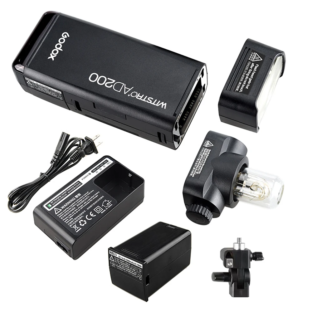 Godox AD200 Pocket Flash Speedlite Double Light Heads 200W 2.4G TTL HSS with 2900mAh Lithium Battery + X1T-N Trigger for Nikon |