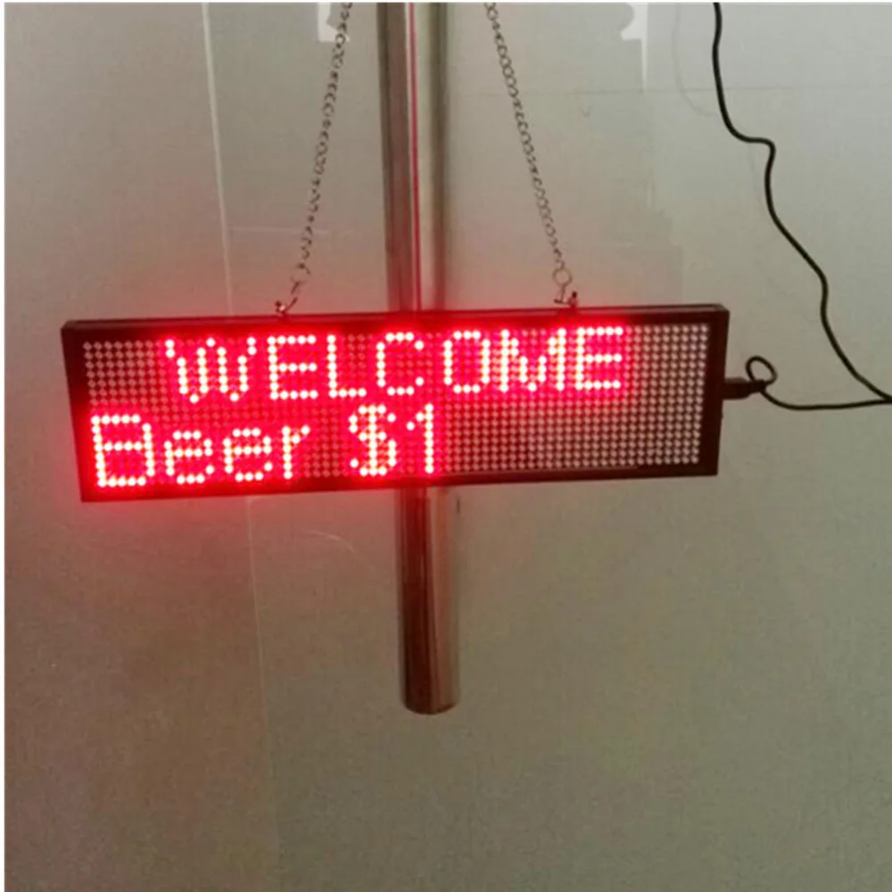 Красный светодиодный индикатор сообщений 34 см беспроводной и программируемый