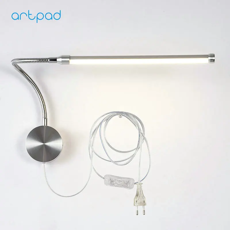 Artpad 6 Вт светодиодный настенный светильник с US/EU Plug and переключатель AC90V 260V отель
