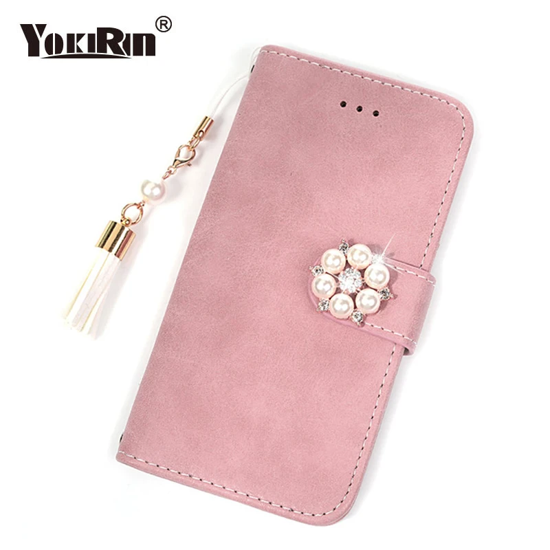 YOKIRIN жемчужный Флип кожаный чехол для iPhone 7 8 кисточки с сияющими блестками Diamond