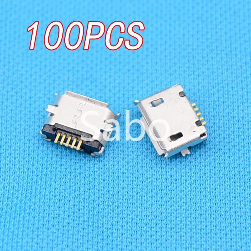 100pcs Micro USB 5P,5-pin Micro USB Jack,5Pins Micro USB Connector for Tail Charging mobile phone A-06