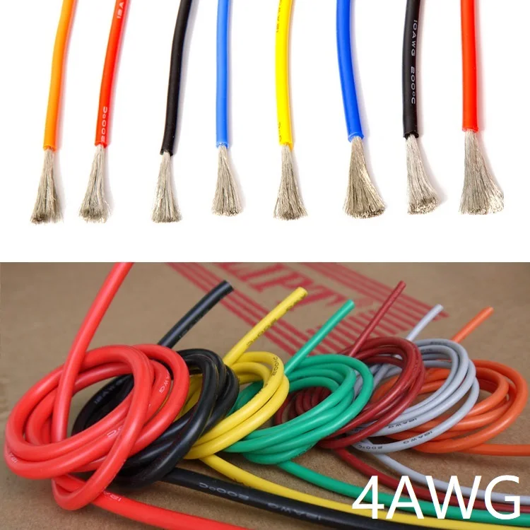 Силиконовый провод 4AWG 25 мм квадратный изолированный гибкий электрический кабель