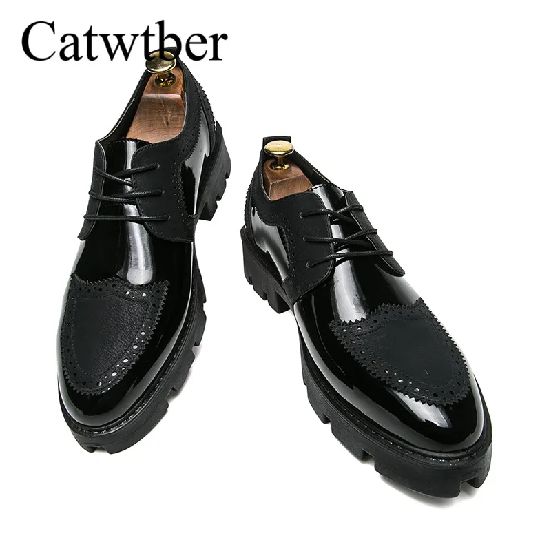 Catwtber/Новинка весенне-осенняя модная мужская обувь из лакированной кожи Мужские